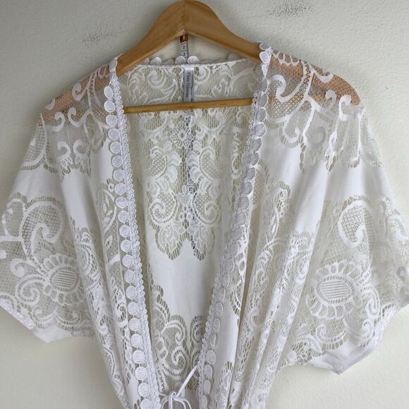 Flora Nikrooz Millie Lace Robe Size Small White Bride Bridal - Picture 6 of 13